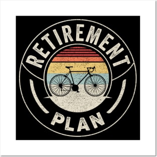Retro Vintage Bike Retirement Plan Bike Bicycle Biking Bike Lover Gift Cyclist Gift Bicycle Lovers Posters and Art